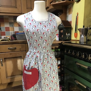 Puppy Holiday Apron, Puppy Christmas, Doggie Apron
