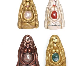 Estatua de la Diosa Madre con piedra (estatuilla, figurilla) 10 cm