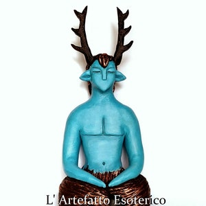 Statua Di Cernunnos - Dio Celtico Cornuto Degli Animali E Degli Inferi - In Resina, 12x8x7 Cm - Per Decorazione Casa E Giardino - 2