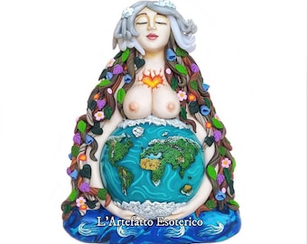 Diosa Madre Tierra de los 4 elementos (figurilla, estatua, figura) Gaia, Pachamama 13 cm