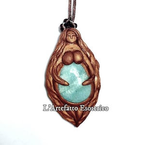 Mother Goddess with stone - one color (pendant)