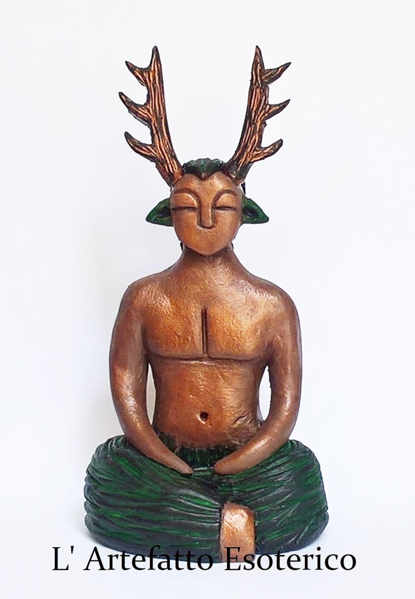 Statua Di Cernunnos - Dio Celtico Cornuto Degli Animali E Degli Inferi - In Resina, 12x8x7 Cm - Per Decorazione Casa E Giardino - 3