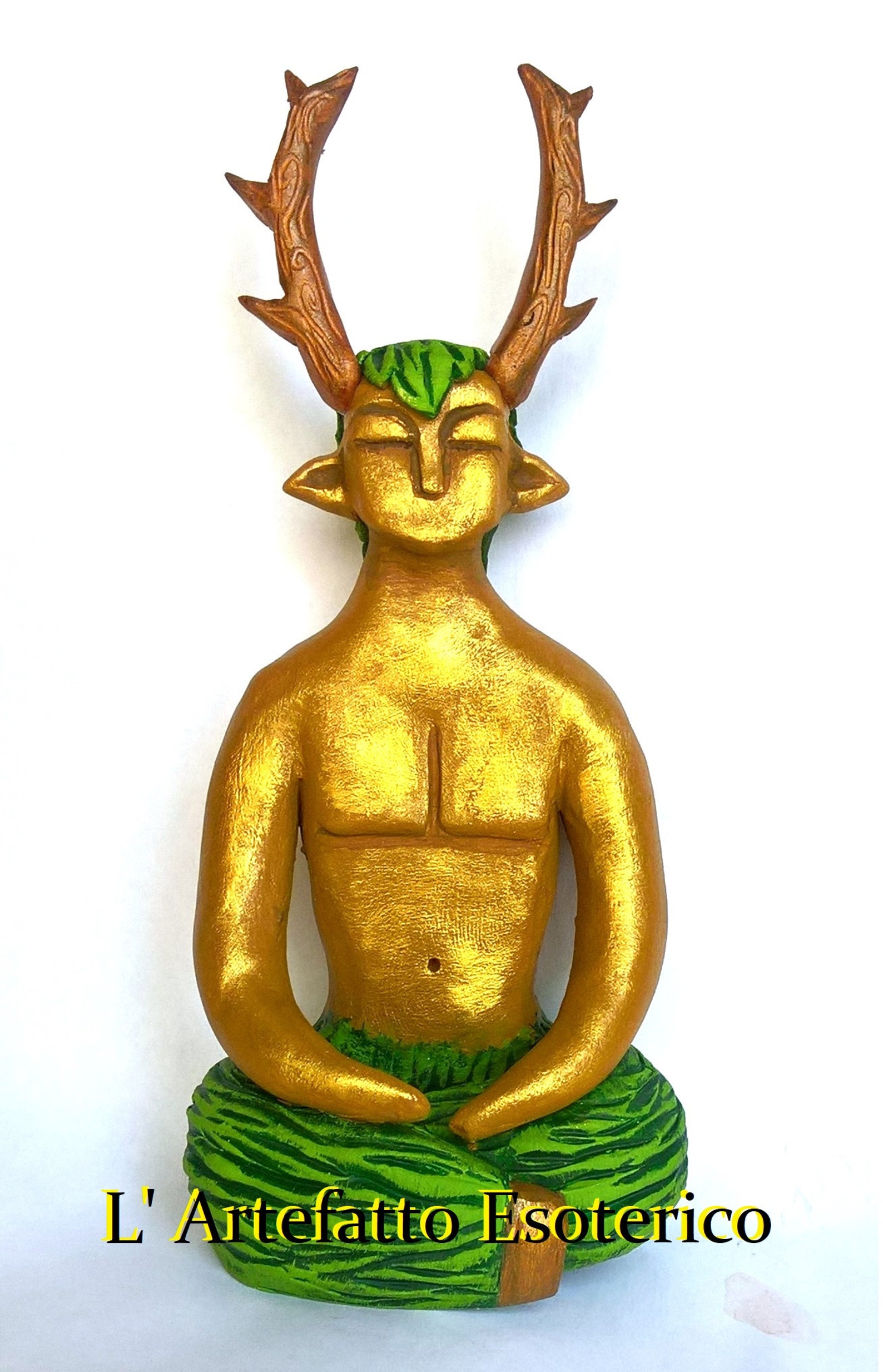 Statua Di Cernunnos - Dio Celtico Cornuto Degli Animali E Degli Inferi - In Resina, 12x8x7 Cm - Per Decorazione Casa E Giardino - 5