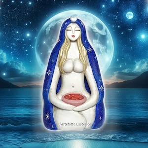 the Priestess of the Moon (goddess statue, statuette, figurine) pagan altar, divine feminine