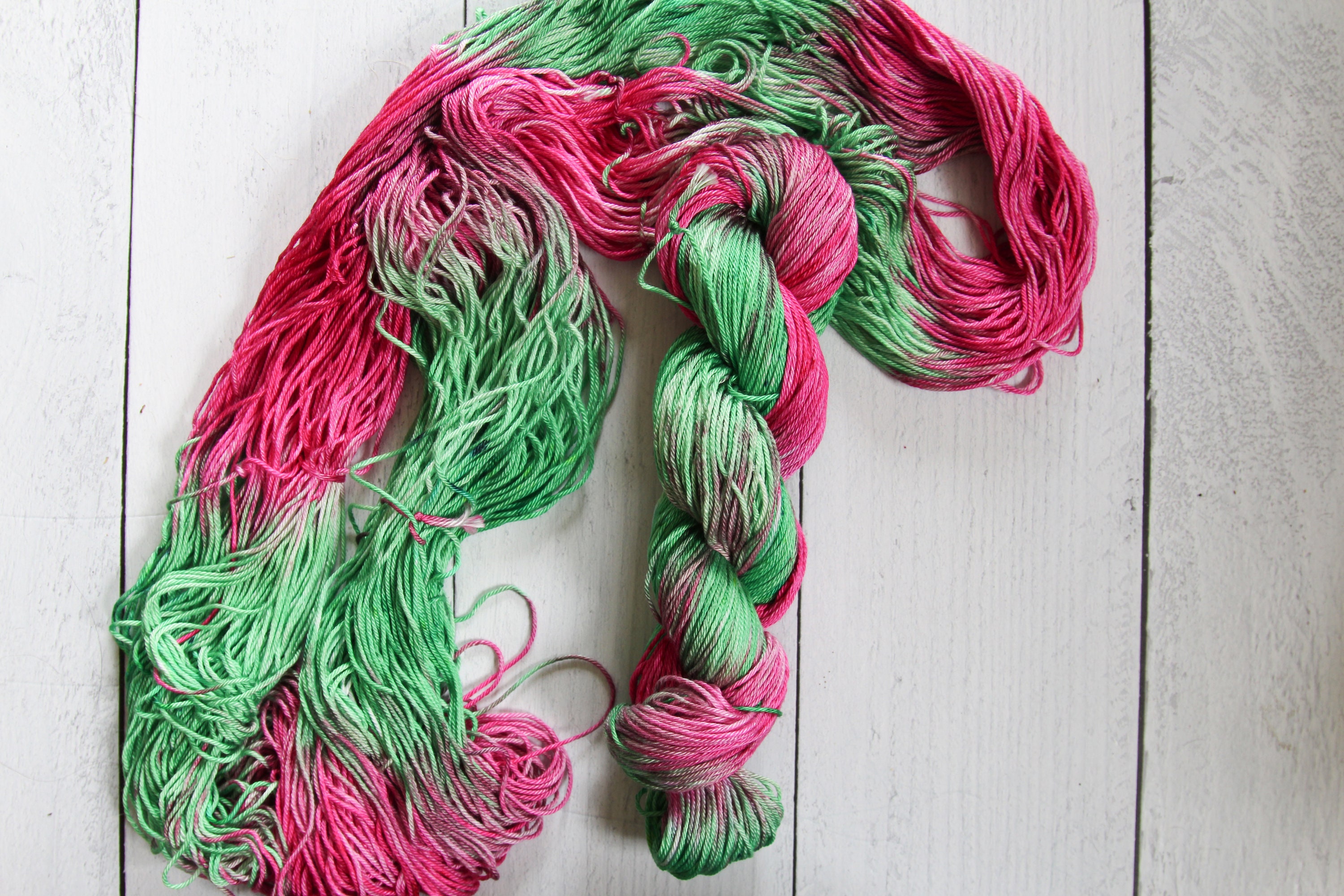 Watermelon Cotton Yarn hand dyed cotton yarn 100% pima | Etsy