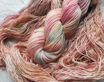 Pistachio Rose - Hand Dyed Cotton Yarn - Dyed to Order, 100g skeins -  available as Tencel, Vegan Sock, Bamboo Linen, Pima & Organic Cotton