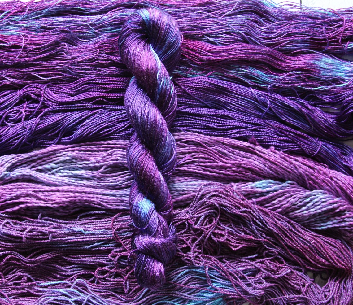 Purple Iris Dyed to Order Cotton Yarn hand dyed cotton Etsy