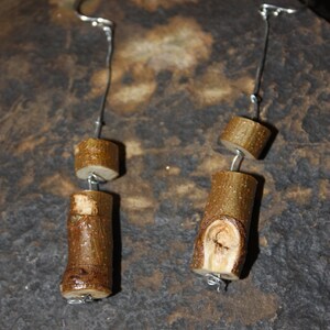 Tree branch earrings, wood tree branch earrings, eco-friendly earrings, all natural earrings, twig earrings, cotton wood earrings