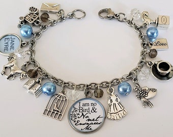 Jane Eyre Charm Bracelet: Stainless Steel, Classic Literature Gift