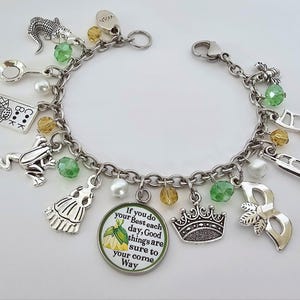 Princess and the Frog Charm Bracelet: Tiana Fairytale Jewelry