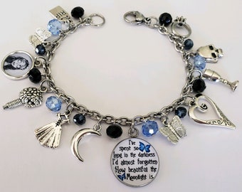 Corpse The Bride, Corpse and Bride Inspired Jewelry, Corpse, Bride bracelet, Corpse the Bride butterfly charm bracelet