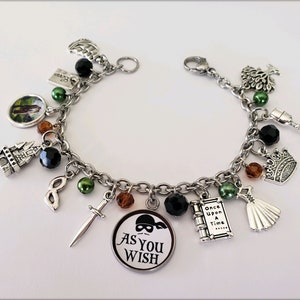 Princess Bride Charm Bracelet: &#39;As You Wish&#39; Stainless Steel Jewelry