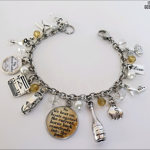 The Great Gatsby, Great Gatsby Quote Bracelet, Great Gatsby Literature gift, The Great Gatsby Book, 1920's Gatsby Classic Jewelry, F Scott