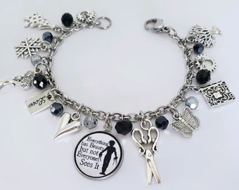 Edward Scissor-hands Theme Musical Bracelet, Scissorhands Jewelry, Edward and his Scissorhands Jewelry