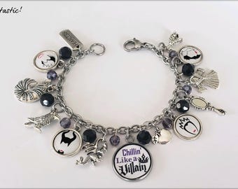 Villain Charm Bracelet: Evil Queen Jewelry, Stainless Steel