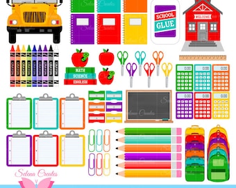 Volver a la escuela conjunto de imágenes prediseñadas, imágenes prediseñadas de suministros de la escuela conjunto, profesor Clip arte, sistema de imágenes prediseñadas del cabrito, Vector, formato PNG