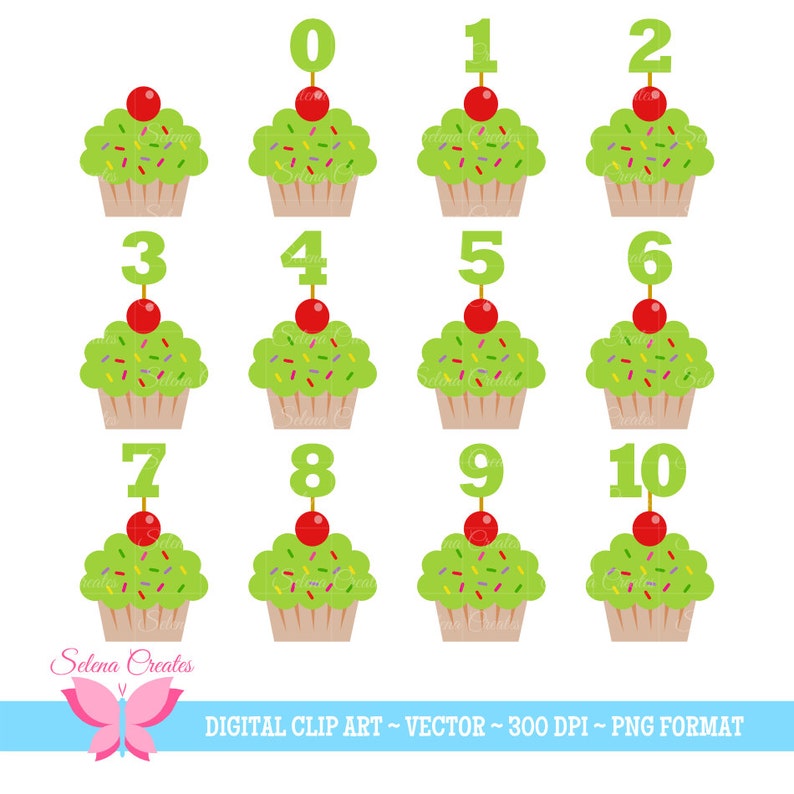 Cupcake Clipart Digitale Kalk Grune Cupcakes Cupcake Clipart Digitale Kalk Grune Cupcakes