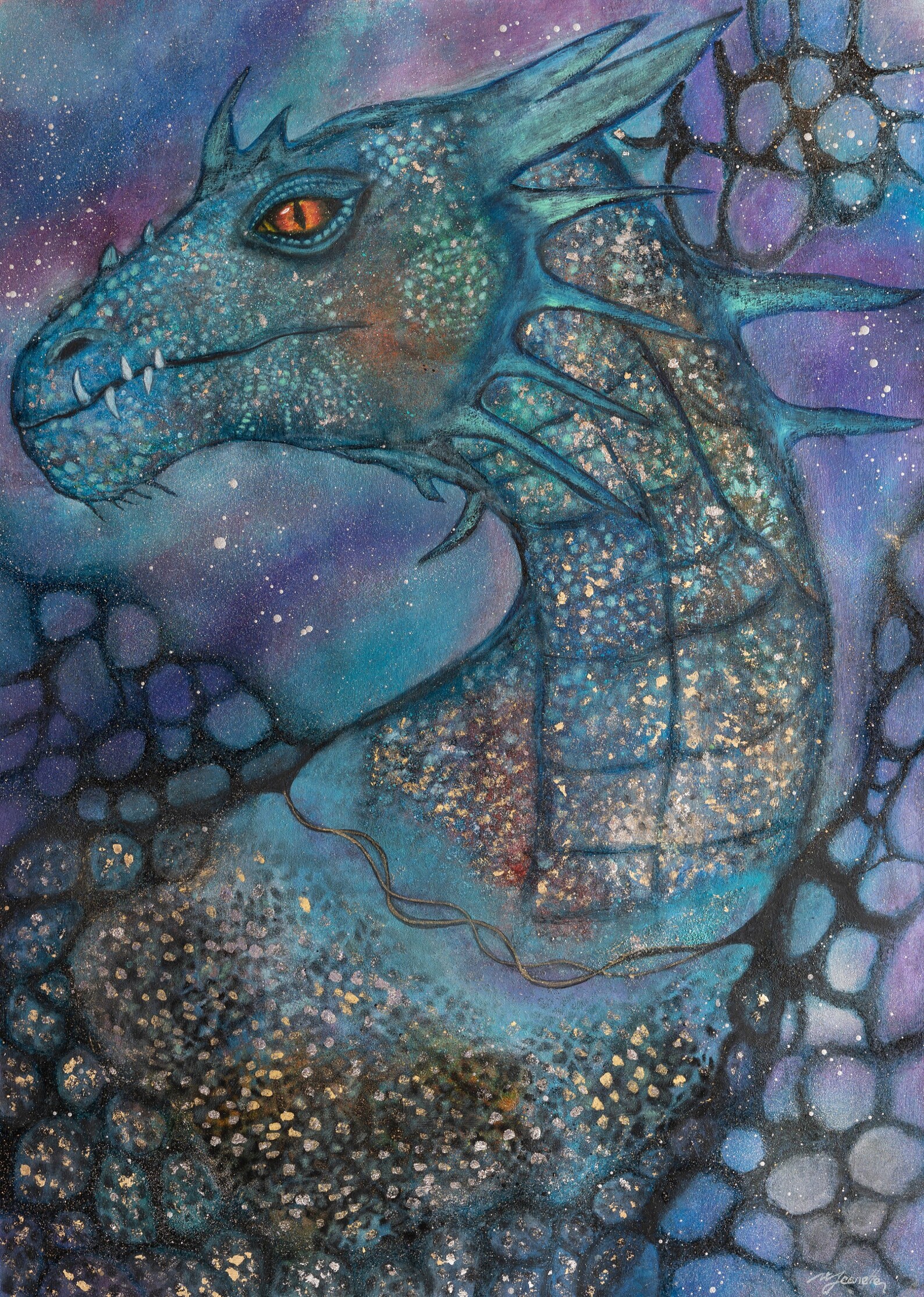 Dragon Print Art Print Dragon Peinture à lhuile Fantasy Etsy