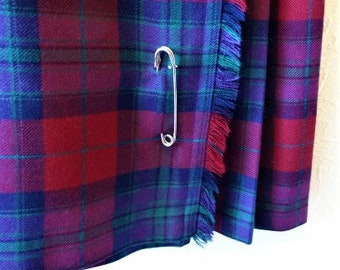 LADIES KILTED SKIRT by Locharron of Scotland - 100% Pure New Wool - New, Unworn Condition - 'Autumn Pride of Scotland' Tartan
