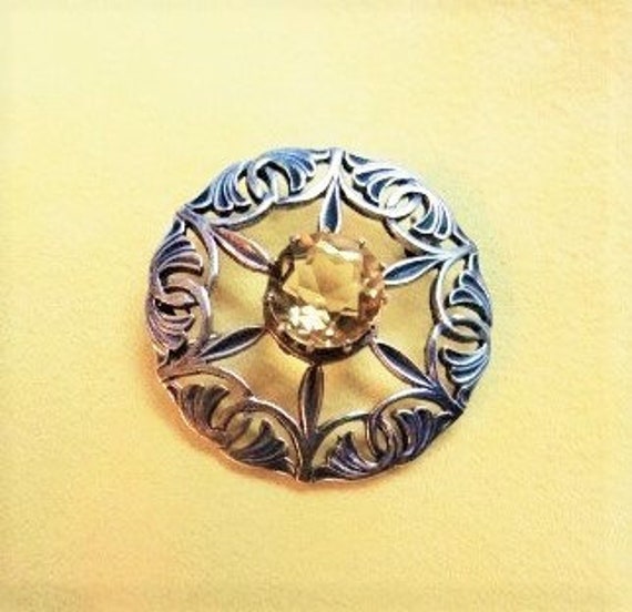 RARE IONA (177 yr. old) BROOCH - Sterling Silver … - image 1