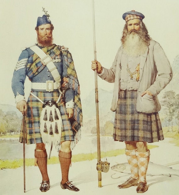 MACBEATH & DUFF HIGHLANDERS Reproducción de una acuarela - Etsy España