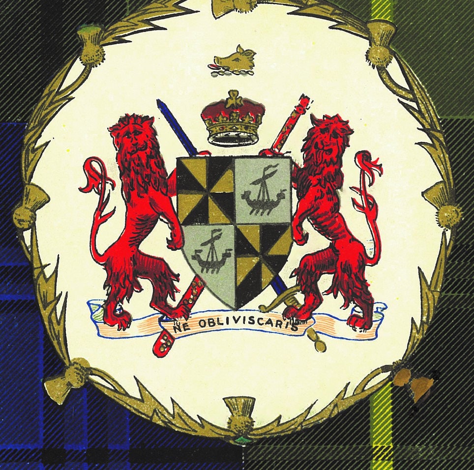 Campbell Argyll Modern Tartan Crest Quilt