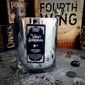 Violet Sorrengail, Orange Zest Books Candle, Officially Licensed Rebecca Yarros, Fourth Wing Bookish