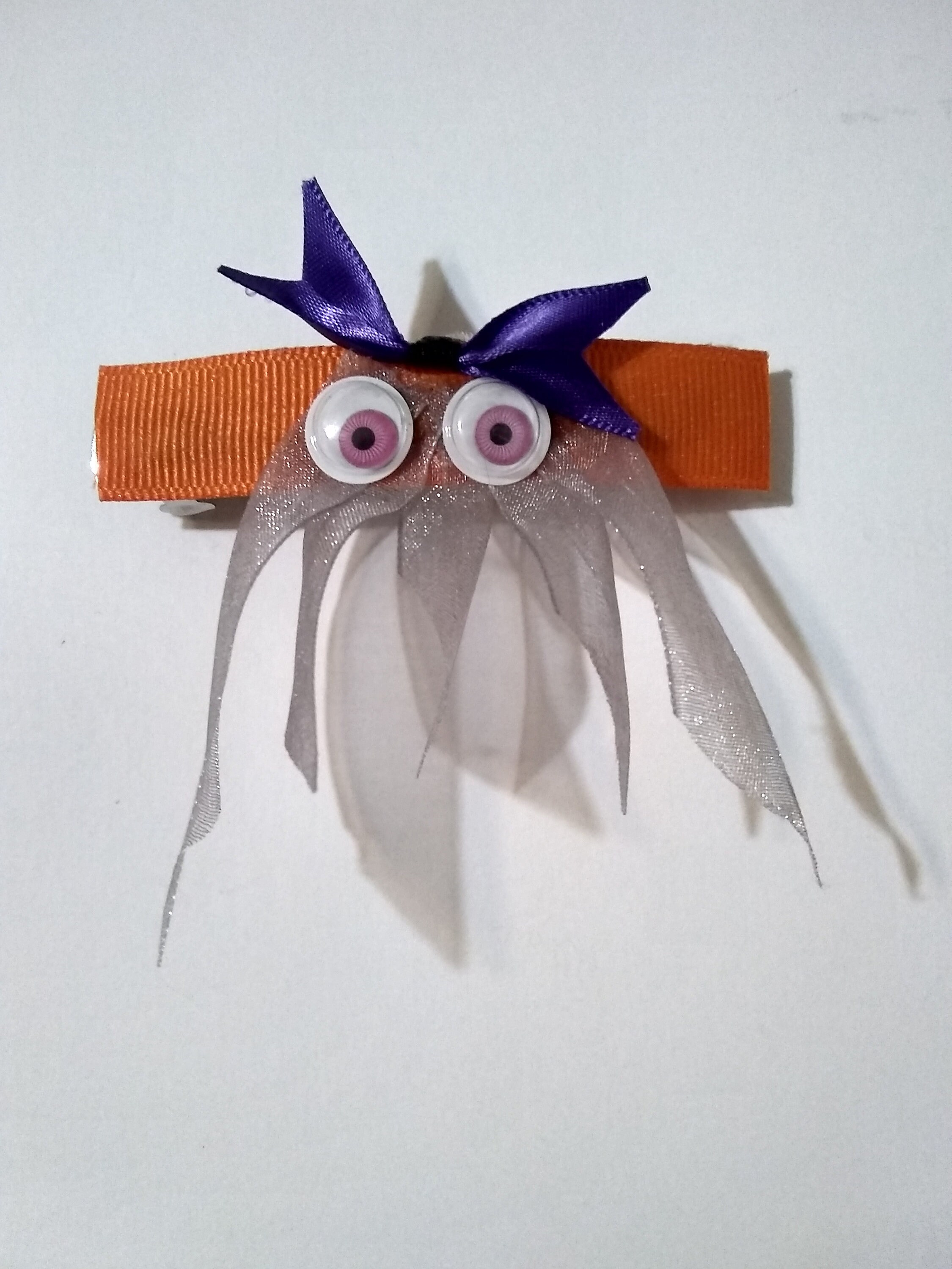 Halloween Googly Eyes Ghost Hair Barrette Etsy