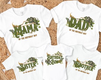 Camiseta de cumpleaños de reptil, camiseta de reptil personalizada a juego, camiseta familiar a juego, camiseta de cumpleaños personalizada para fiesta de reptiles, niño reptil