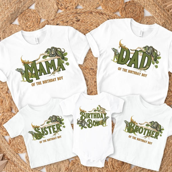 Reptile Birthday Shirt Matching Reptile Birthday Outfit Match Family Shirt Custom Reptile Shirt Matching TShirt Family Match Shirt Reptile