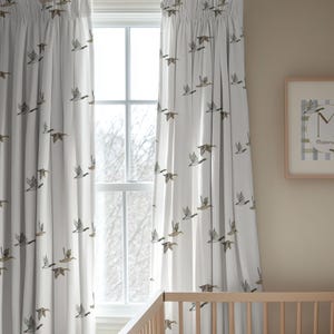 Mallard Duck Nursery Decor Curtain 2 pc Panel Duck Hunting Theme Nursery Wall Treatment Soft Light Blocking Curtain Natural Toddler Curtain