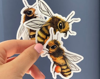 Bee Sticker Honeybee Sticker Vinyl Bee Sticker Set Waterproof Bee Sticker Water Bottle Laptop Sticker Car Bumble Bee Car Decal Transparent