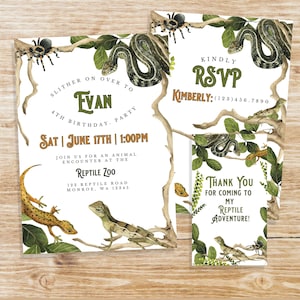 Reptile Birthday Invitation Reptile Party Invitation Tarantula spider Snake Birthday Reptile Birthday Invite Reptile Party Decor Reptile Boy