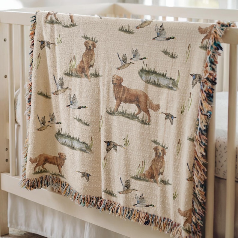 Hunting Theme Nursery Crib Blanket Mallard Duck Baby Shower Gift