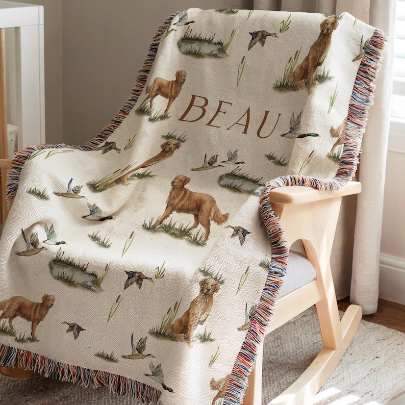 Personalized Baby Blanket Duck Nursery Crib Blanket Mallard Duck Nursery Decor