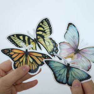 Butterfly Sticker Pack Butterfly Vinyl Die Cut Sticker Set Butterfly Transparent Sticker Laptop Butterfly Water Bottle Sticker Car Decal