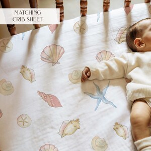Personalized Girl Name Blanket Seashell Baby Gift Custom Name Blanket Kid Throw Blanket Girl Beach Party Gift Personalized Blanket Baby Girl image 15
