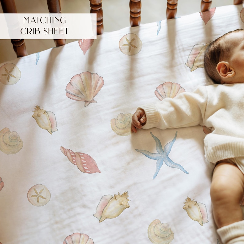 Personalized Girl Name Blanket Seashell Baby Gift Custom Name Blanket Kid Throw Blanket Girl Beach Party Gift Personalized Blanket Baby Girl image 15