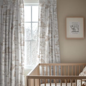 Curtain Panel Woodland Nursery Boy Forest Animal Decor Baby Boy Curtain Set Light Blocking Curtain Drapery Panel Woodland Toile Curtain Baby
