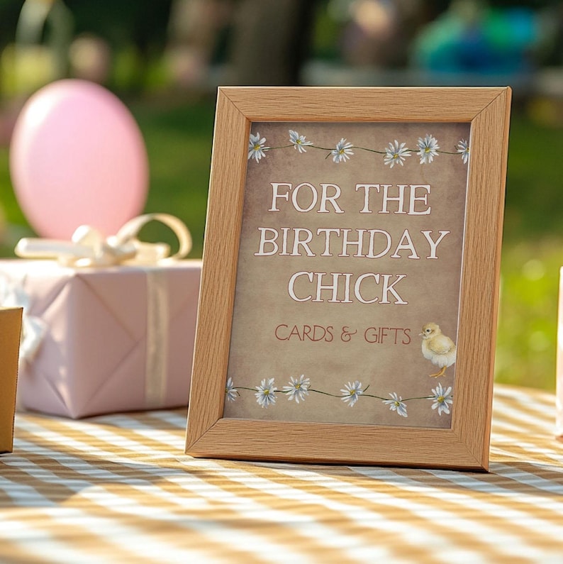 Birthday Chick Table Decor Girl First Birthday Signage