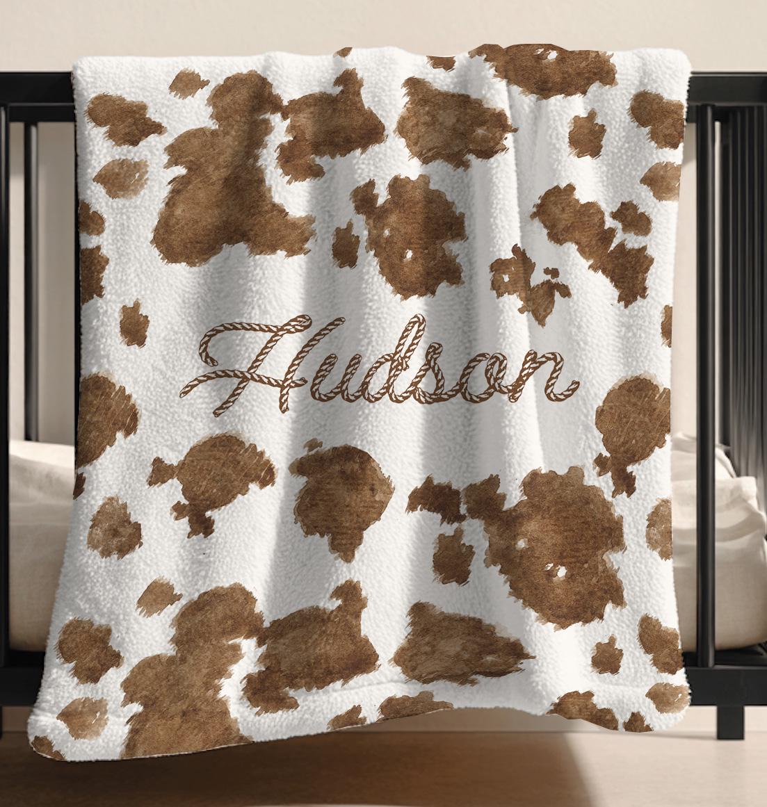 Plaid Con Stampa Mucca In Pile, Flanella Super Morbida Comode Coperte Di Mucca Sfocata Per Adulti Leggero Per Divano Letto E Ufficio
