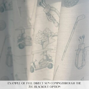 Golf Toile Curtain Set Golf Nursery Decor Boy Vintage Nursery Drape Country Club Golf Room Decor Baby Golf Theme Nursery Curtain 2 Panel Set image 7