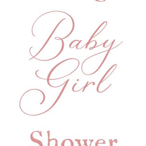 May include: Pink baby shower invitations and blanket with rose illustrations. The invitations feature the names Olivia and Andrew, with the date June 20, 2026. The blanket has the name Anne Marie.