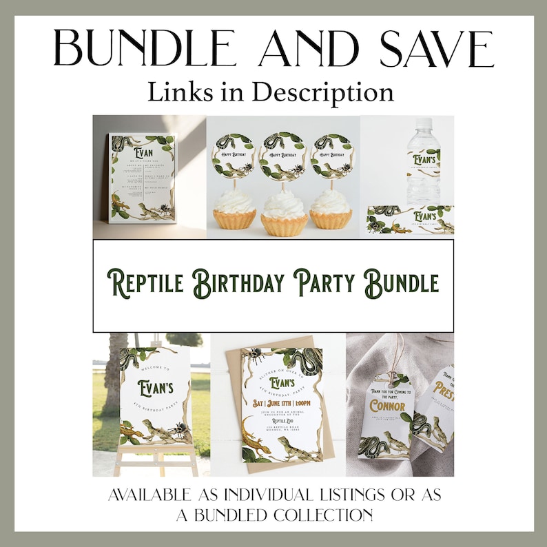 Reptile Birthday Party Bundle