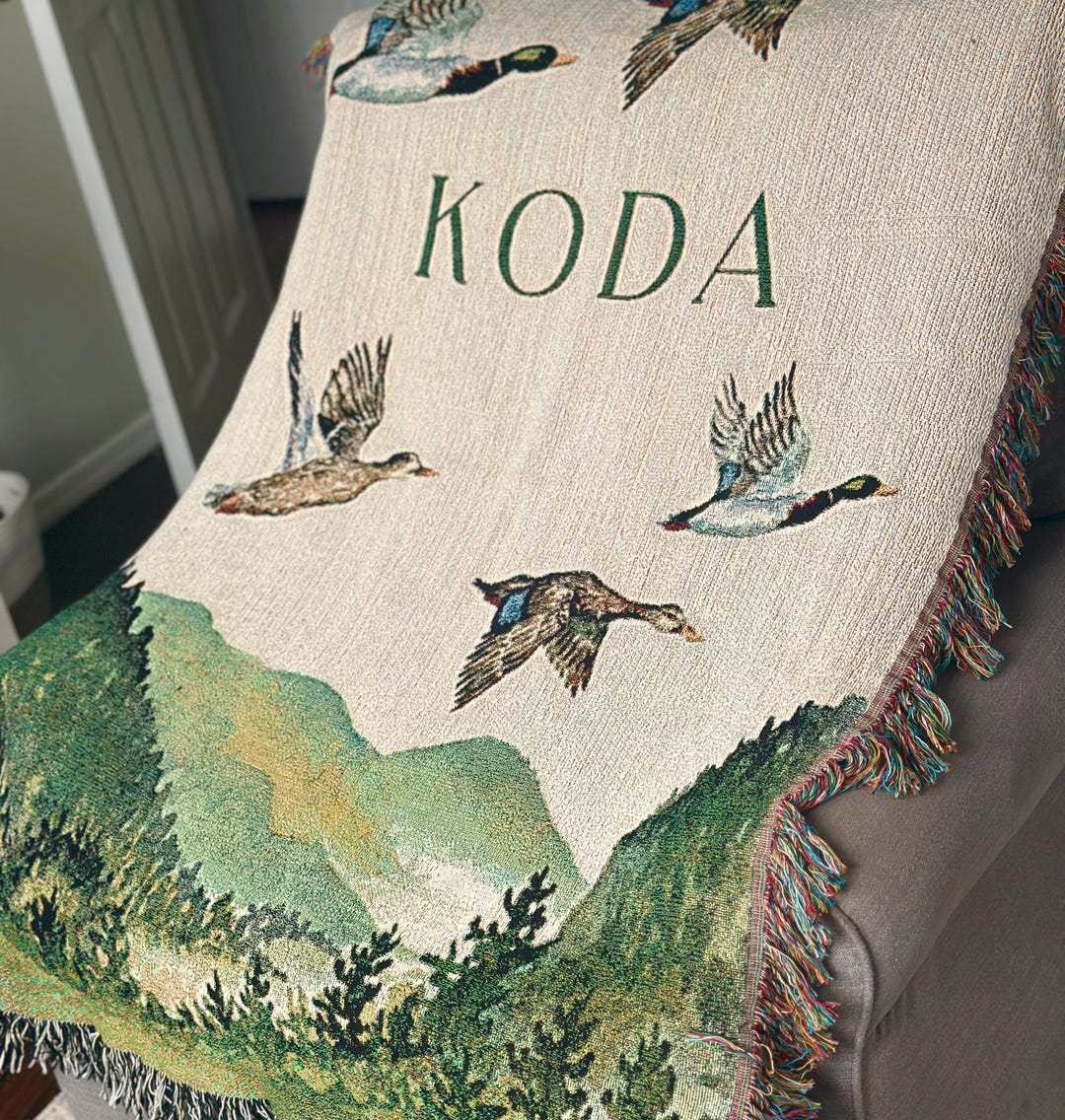 Custom Duck Baby Blanket Woodland Nursery Decor Baby Boy Blanket Gift ...