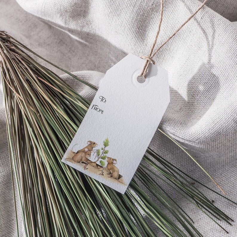 Christmas Mouse Geschenkanhänger – Set Mit 6 Stück, 6,1x9 Cm, Aus 300g Karton