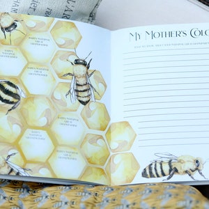 Mothers heritage journal Honeybee baby journal keepsake baby album Mothers Ancestry Baby Book Boy Baby Book Girl Baby Shower Gift New Moms Gift Gift for Newborns Baby Shower Gift Unique