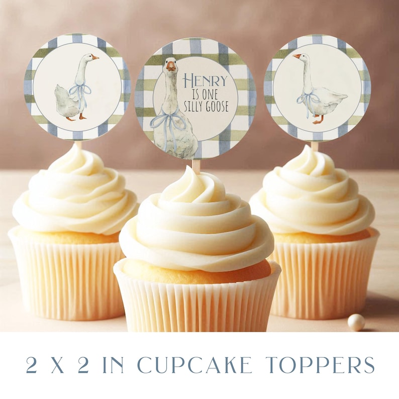 One silly Goose cupcake topper