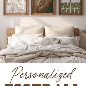 Personalized Sport theme nursery decor Football Gallery wall set