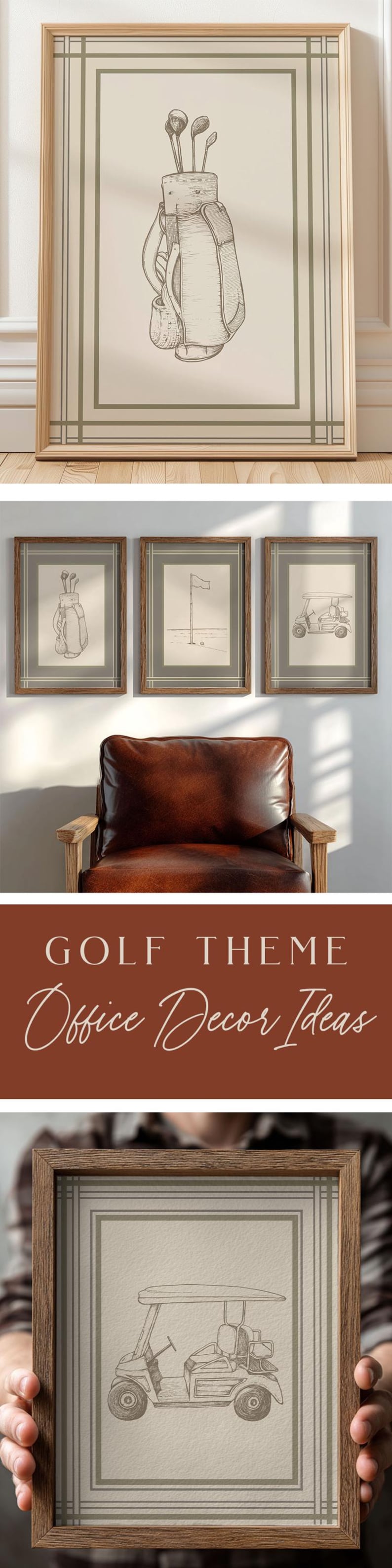 Golf theme office decor Printable wall art collection